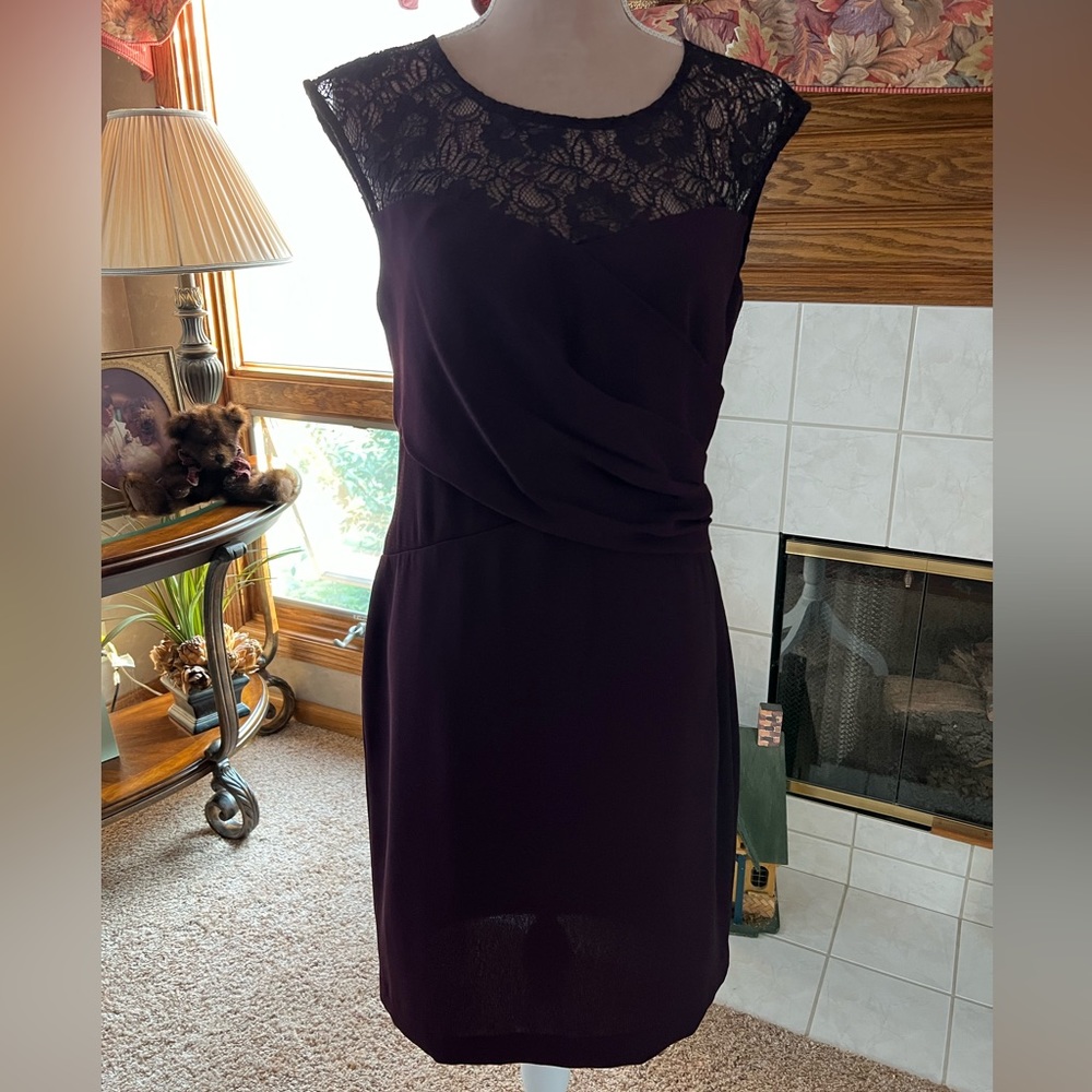 Calvin Klein Plum Dress with Lace